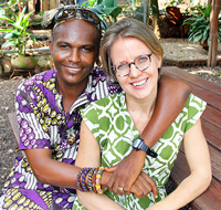Apollo and Cindy Panou, owners of the Sunbird Lodge in Accra