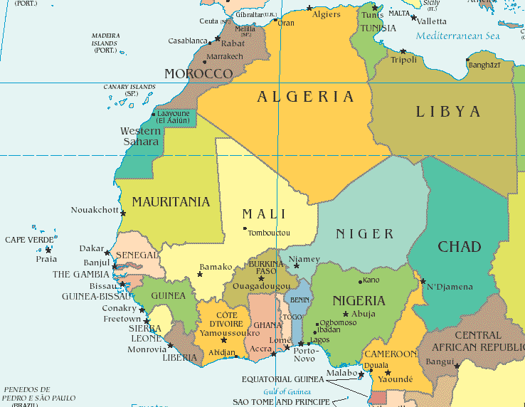 map of togo west africa. West Africa