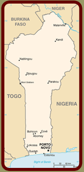 map of Benin