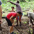 Vegetable gardening for kids with Gideon at the Tagbo Falls Lodge