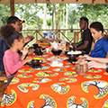 Have a great meal with your family in the Tagbo Falls Lodge, Liati Wote, Volta Region, Ghana.