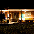 The Tagbo Falls Lodge by night, Liati Wote, Volta Region, Ghana.