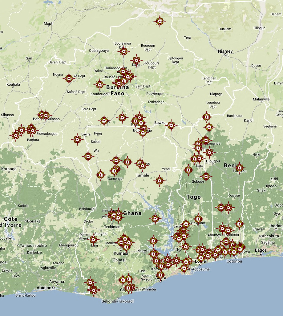 Jolinaiko Eco Tours Maps Of Ghana Togo Benin And Burkina