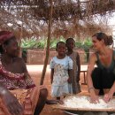 Tourists helping with Gari production